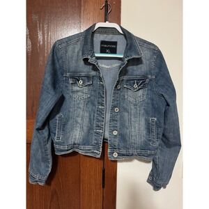 Maurices Womens Denim Jacket Blue Size XL